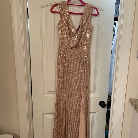 Rose Gold Sequin Maxi Dress - Picture 4 of 6